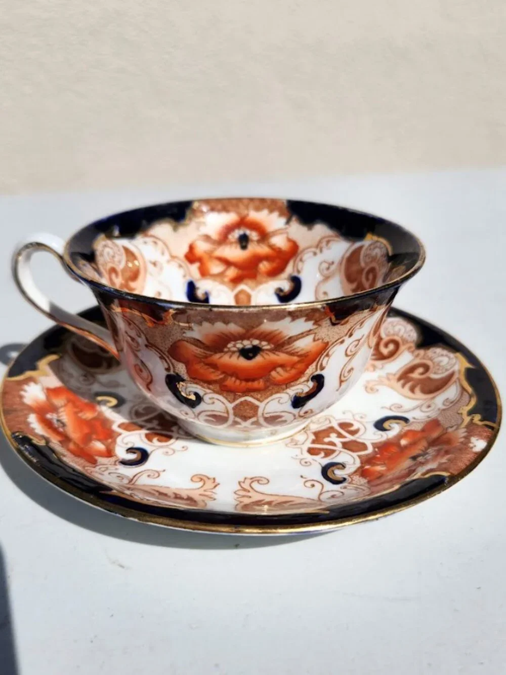 Alfred B Pearce & Co Antique English Bone China Tea Cup Saucer Set Vintage Plate